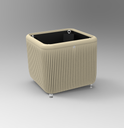 Bac d'orangerie Ora : Dimensions 990x990xht907 mm avec contre bac 100% recyclé équipé d'anneaux de levage et d'un châssis de manutention avec pieds réglables - Livré monté