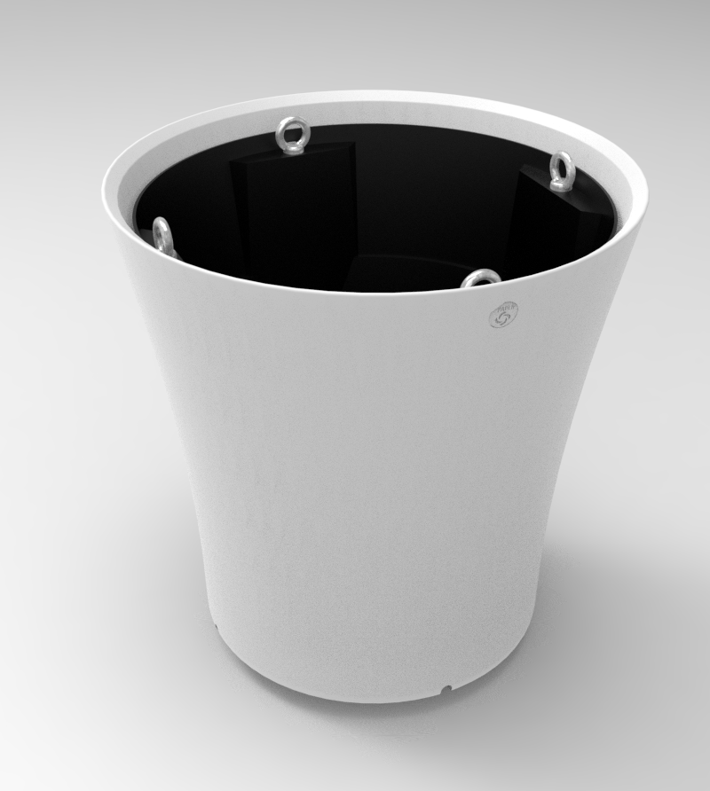 Pot Vogue Rond : Diamètre 800xht790 mm avec contre bac 100% recyclé