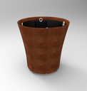 Pot Vogue Rond finition corten : Diamètre 800xht790 mm avec contre bac et pieds réglables - Livré monté