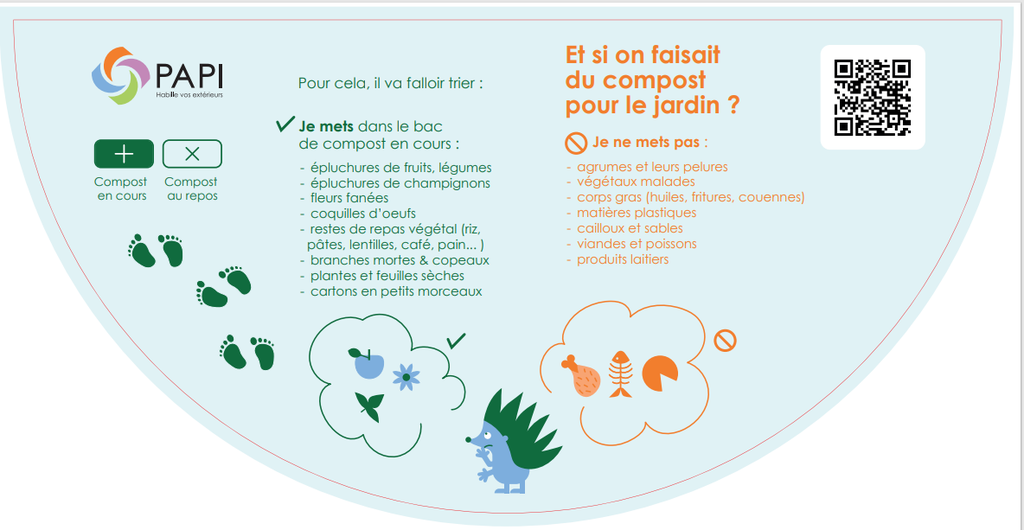 Tapis demi-lune pour composteur Hérisson