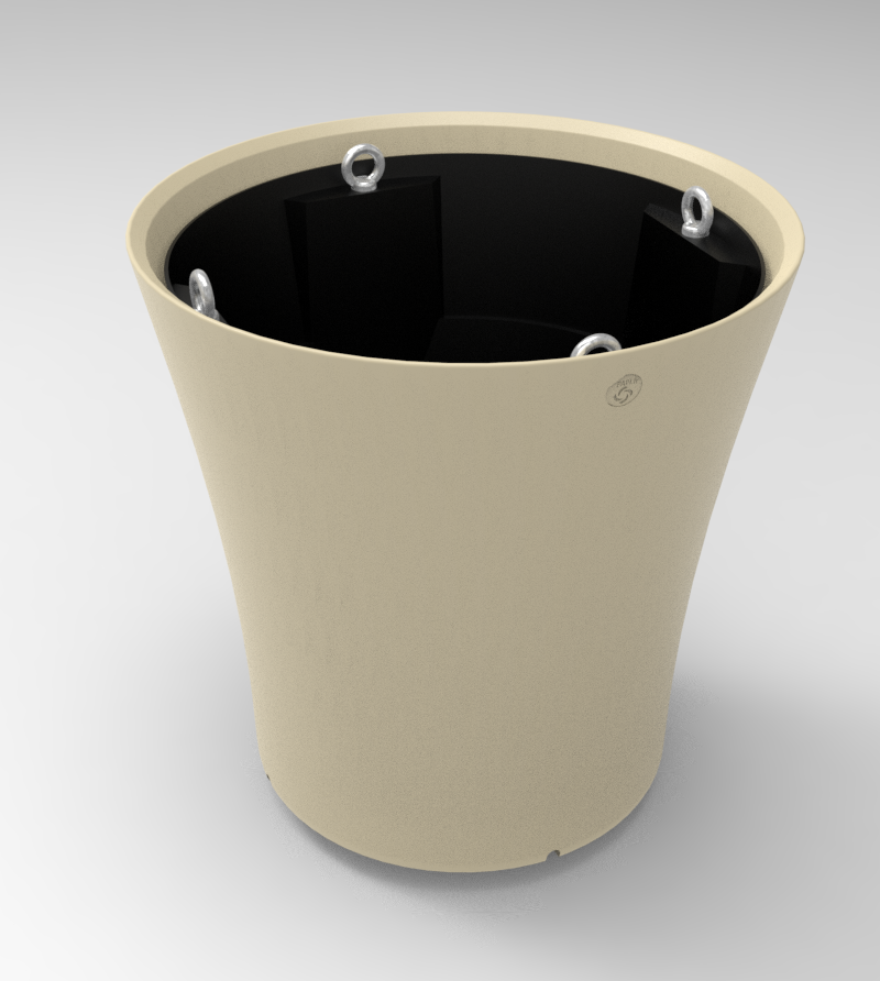 Pot Vogue Rond : Diamètre 800xht790 mm avec contre bac 100% recyclé