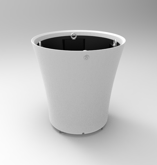 Pot Vogue Rond : Diamètre 800xht790 mm avec contre-bac 100% recyclé et pieds réglables - Livré monté